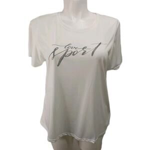 Women's LuLaRoe Rise White Active XL T-shirt "LOVE SPORT"